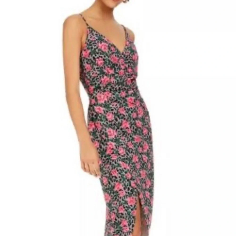 BETSY JOHNSON  floral spaghetti stripes bodycon dress NWT sz 4 - Picture 2 of 15